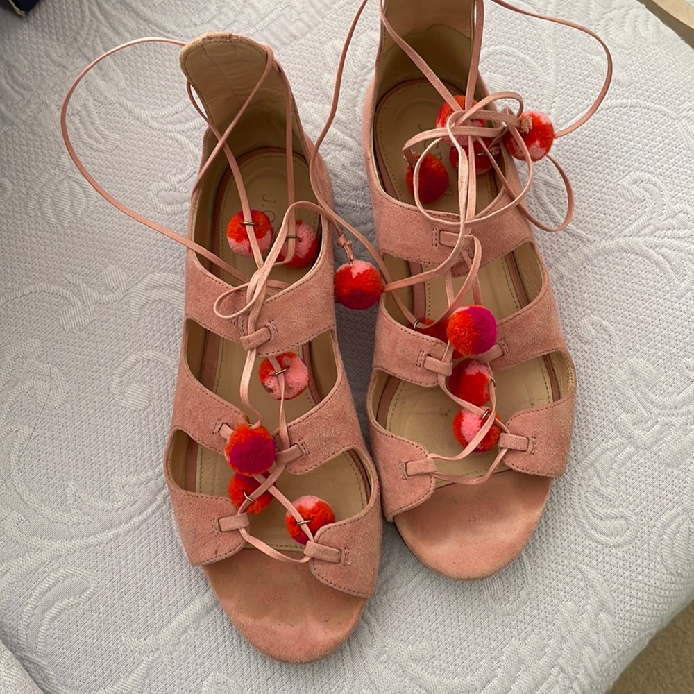 Jcrew size 7 tie up sandals